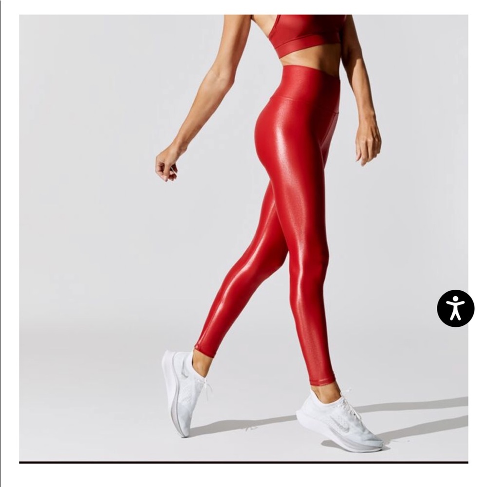 Carbon38 Red Takara shine high rise legging